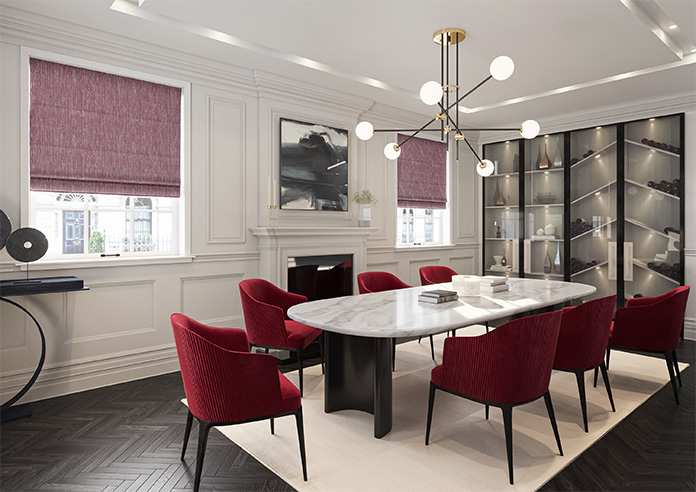 Cascade, Claret - Motorised Roman Blind - Image 6